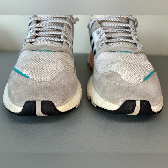 Adidas Men’s Nite Jogger White Hi-Res Aqua Size 12 - Picture 5 of 12